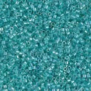 Miyuki Delica 11/0 DB0079 - Turquoise Green Lined Crystal AB x8g