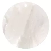 Pendentif rond plat 25 mm en nacre x1