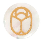 Cabochon rond plat 20 mm - scarabée gravé exclu Perles & Co - Nacre x1|raw }}