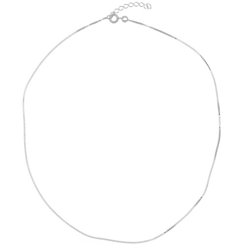 Tour de cou chaîne maille Vénitienne 1 mm - Argent 925 x41 cm