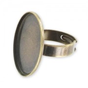 Bague pour cabochon fond plat 25x18 mm bronze x1|raw }}