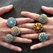 Bague pour cabochon fond plat 25x18 mm bronze x1