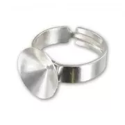 Bague pour cabochon PureCrystal 1122 14 mm - Rhodié x1