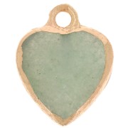 Breloque coeur facetté 16x13 mm imitation gemme Amazonite - Doré x1|raw }}