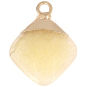 Pendentif losange facetté 21x16 mm imitation gemme Citrine - Doré x1