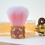 Gros pinceau blush - maquillage - à décorer 81x30 mm - manche carré - Doré x1