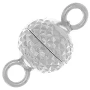 Fermoir boule diamantée aimanté 6 mm en Argent 925 x1