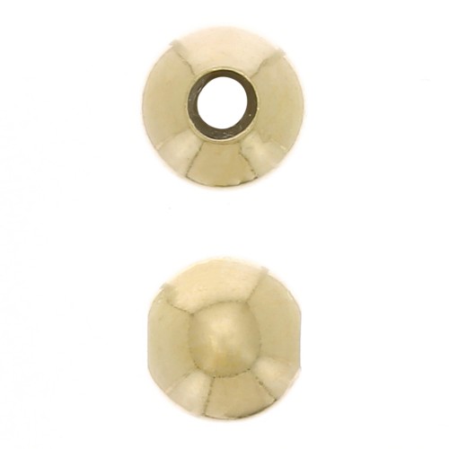 Perle stoppeur 6 mm avec un trou de 2 mm - Argent 925 Doré à l'or fin x1