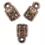 Perles métal attache breloques  6x7 mm cuivré vieilli x4