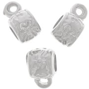 Perles métal attache breloques  6x7 mm Rhodié x4