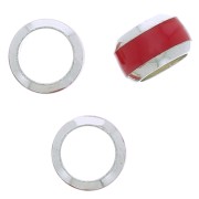 Perle rondelle 6x3.8 mm gros trou avec liseré de couleur - Argent 925 - Rouge x1|raw }}