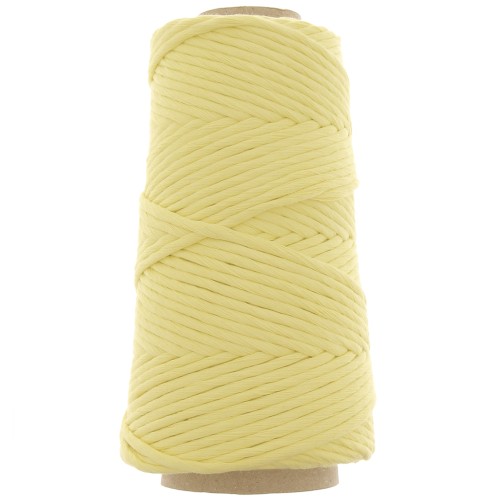 Bobine de cordon en coton pour macramé Cotton Suprême 3XL peigné - Jaune pâle x75m