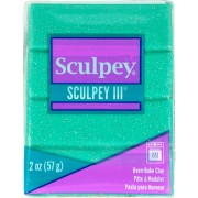 Pâte Sculpey III 57 gr - Turquoise Glitter (n°574)
