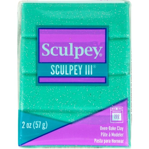 Pâte Sculpey III 57 gr - Turquoise Glitter (n°574)