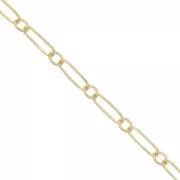 Chaîne maille Rectangle alternée Forçat 1.6 mm en Gold filled (or laminé) x50cm