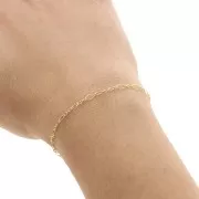 Chaîne maille fantaisie alternée (1x3) 2.4 mm en Gold filled (or laminé) x 50 cm