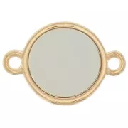 Intercalaire rond résine époxy - vitrail - 11 mm Doré à l'or fin - Marron x1