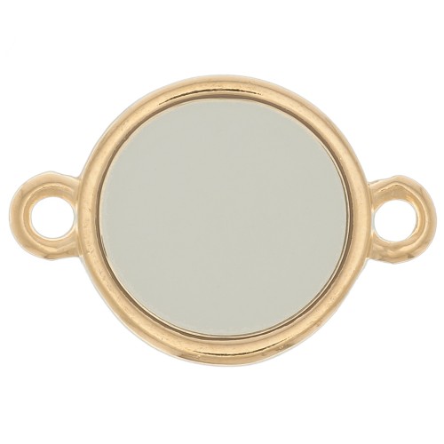 Intercalaire rond résine époxy - vitrail - 11 mm Doré à l'or fin - Marron x1