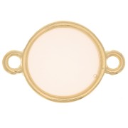 Intercalaire rond résine époxy vitrail - 11mm Doré à l'or fin - White Opal x1|raw }}