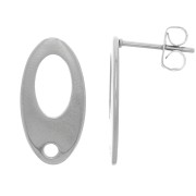 Clous d'oreilles ovales évidés à décorer 19x10mm en Acier inoxydable x2