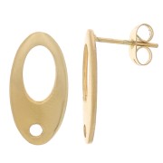 Clous d'oreilles ovales évidés à décorer 19x10mm en Acier inoxydable - doré x2|raw }}
