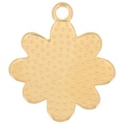 Pendentif fleur marguerite - résine époxy 20 mm - Doré à l'or fin - Blanc x1