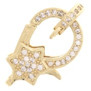 Fermoir mousqueton motif étoile attache tag Oxydes de Zirconium 11x20 mm - Doré x1|raw }}