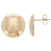 Clous d'oreilles demi-boule 16 mm - Doré à l'or fin x2|raw }}