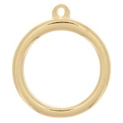 Pendentif cercle pour résine UV & bi-composants 24.5x28 mm - Doré à l'or fin x1|raw }}