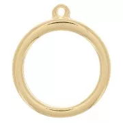 Pendentif cercle pour résine UV & bi-composants 24.5x28 mm - Doré à l'or fin x1