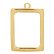 Pendentif rectangle pour résine UV & bi-composants 21x31 mm - Doré à l'or fin x1