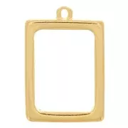 Pendentif rectangle pour résine UV & bi-composants 21x31 mm - Doré à l'or fin x1