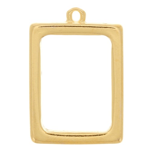 Pendentif rectangle pour résine UV & bi-composants 21x31 mm - Doré à l'or fin x1