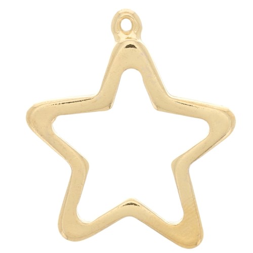 Pendentif étoile pour résine UV & bi-composants 31.5x34 mm - Doré à l'or fin x1