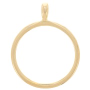 Pendentif rond pour résine UV & bi-composants 41x52 mm - Doré à l'or fin x1