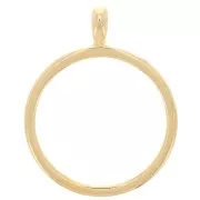 Pendentif rond pour résine UV & bi-composants 41x52 mm - Doré à l'or fin x1