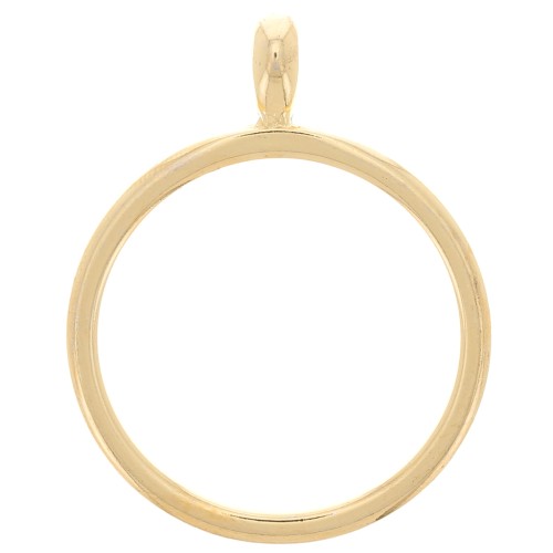 Pendentif rond pour résine UV & bi-composants 41x52 mm - Doré à l'or fin x1