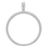 Pendentif rond pour résine UV & bi-composants 41x52 mm - Rhodié x1|raw }}