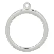 Pendentif rond pour résine UV & bi-composants 24.5x28 mm - Rhodié x1