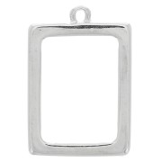 Pendentif rectangle pour résine UV & bi-composants 21x31 mm - Rhodié x1|raw }}