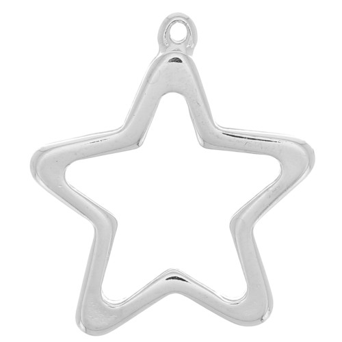 Pendentif étoile pour résine UV & bi-composants 31.5x34 mm - Rhodié x1