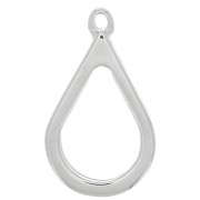 Pendentif goutte pour résine UV & bi-composants 20x33.5 mm - Rhodié x1