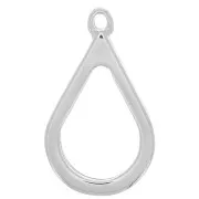 Pendentif goutte pour résine UV & bi-composants 20x33.5 mm - Rhodié x1