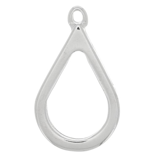 Pendentif goutte pour résine UV & bi-composants 20x33.5 mm - Rhodié x1