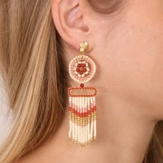 Clous d'oreilles fleur 12x10 mm - avec anneau fermé - Rhodié x2