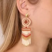 Clous d'oreilles fleur 12x10 mm - avec anneau fermé - Rhodié x2