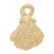 Breloque coquille saint-jacques 9x7 mm - Doré à l'or fin x1