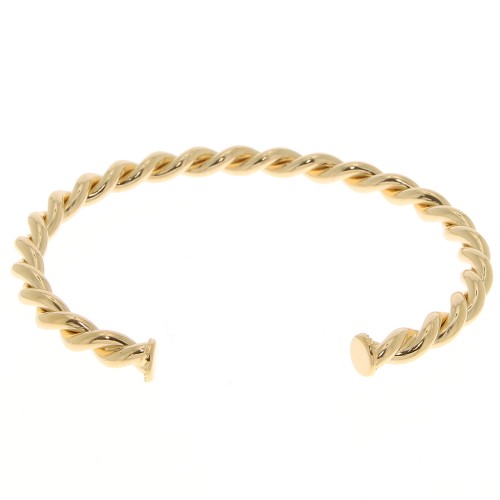 Bracelet jonc torsadé 4.7x170 mm - Plaqué Or 3 microns x1