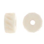 Perles rondelles heishi en os gravé 11x6 mm - Naturel x6