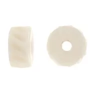Perles rondelles heishi en os gravé 11x6 mm - Naturel x6